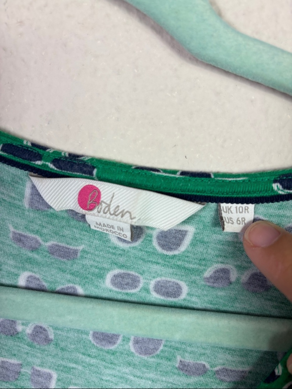 Boden Sunglasses Pattern Green Vneck Dress size 6R - Picture 7 of 11